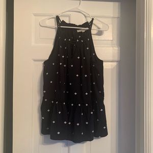 LOFT peplum tank size large navy blue